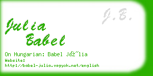 julia babel business card